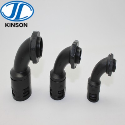 90 angle elbow PA6 plastic connector for electrical hose pipe